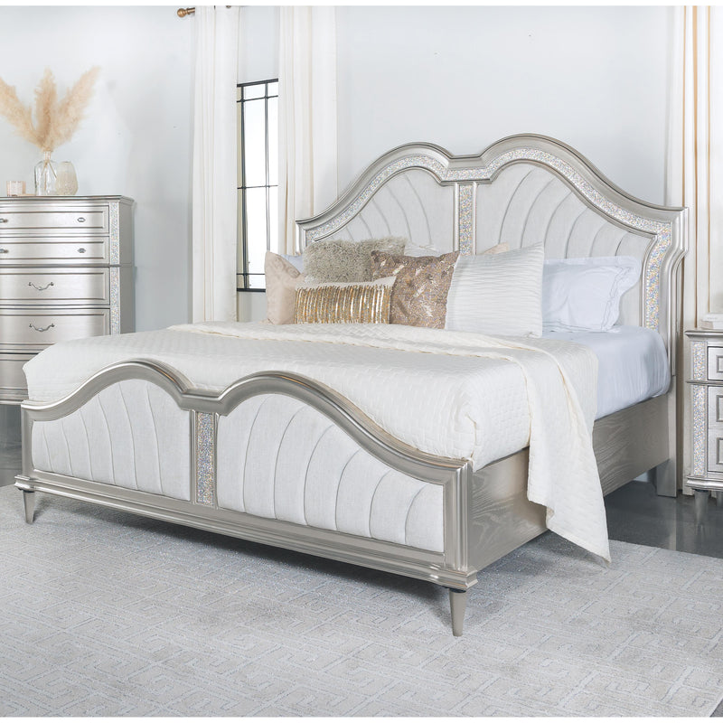 Coaster Furniture Evangeline 223391Q Tufted Upholstered Platform Queen Bed - Ivory/Silver Oak IMAGE 9