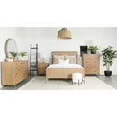 Coaster Furniture Arinia 224300Q Upholstered Queen Panel Bed - Sand Wash/Natural Cane IMAGE 2