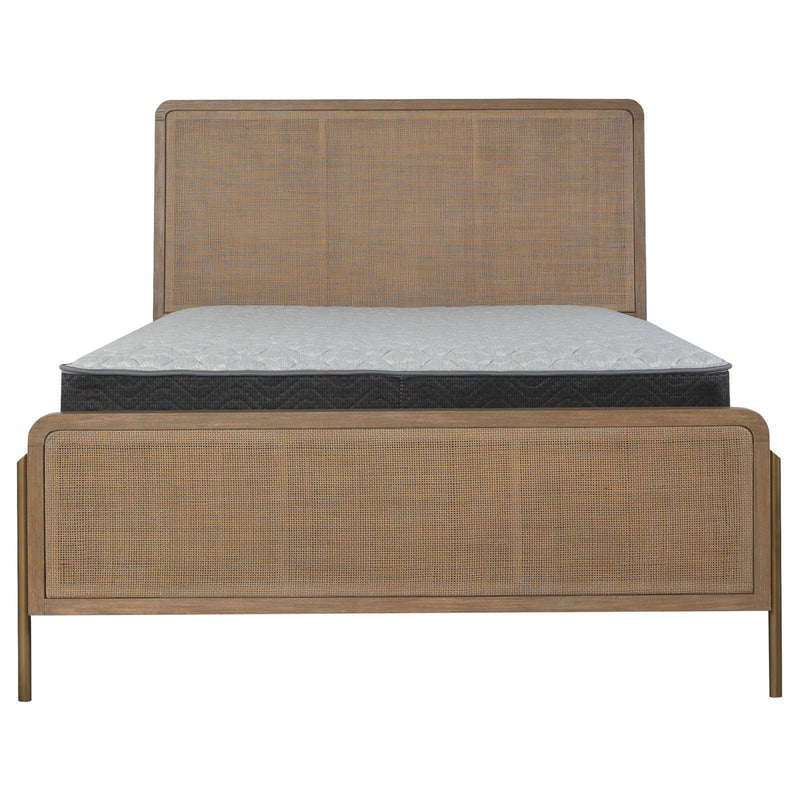 Coaster Furniture Arinia 224300Q Upholstered Queen Panel Bed - Sand Wash/Natural Cane IMAGE 8