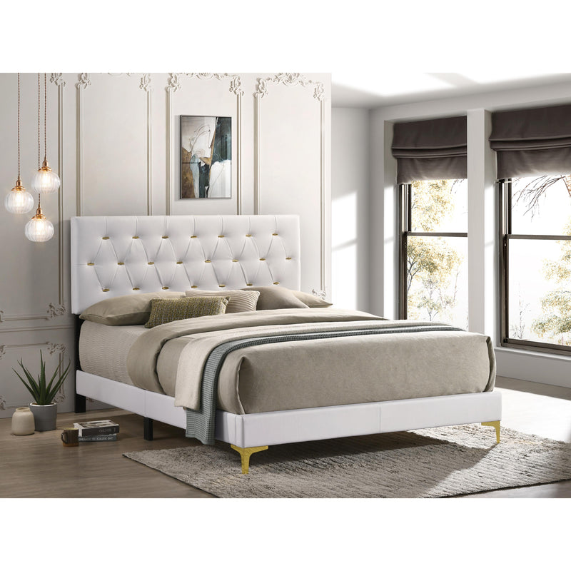 Coaster Furniture Kendall 224401Q Tufted Upholstered Panel Queen Bed - White IMAGE 5