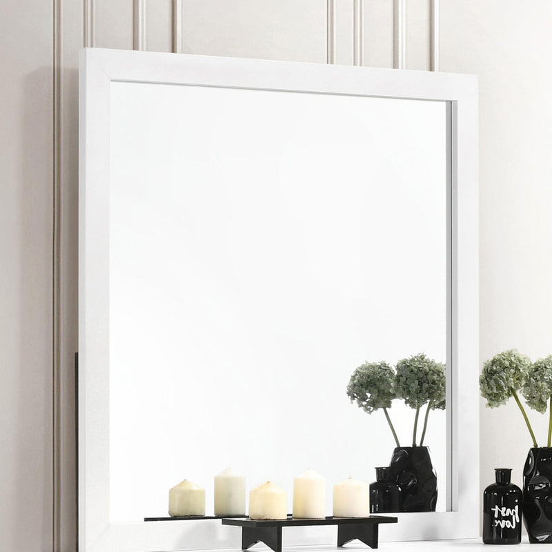 Coaster Furniture Kendall 224404 Square Dresser Mirror - White IMAGE 4