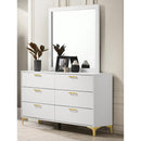 Coaster Furniture Kendall 224404 Square Dresser Mirror - White IMAGE 5