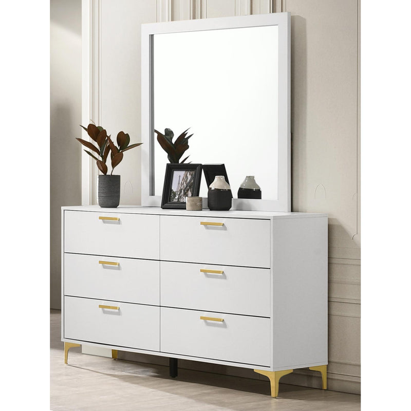 Coaster Furniture Kendall 224404 Square Dresser Mirror - White IMAGE 5