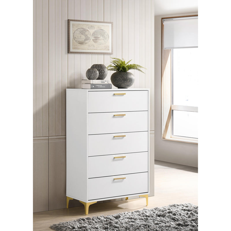 Coaster Furniture Kendall 224405 5-Drawer Chest - White IMAGE 7