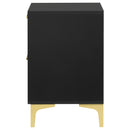 Coaster Furniture Kendall 224452 2-Drawer Nightstand - Black/Gold IMAGE 4