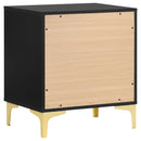Coaster Furniture Kendall 224452 2-Drawer Nightstand - Black/Gold IMAGE 5