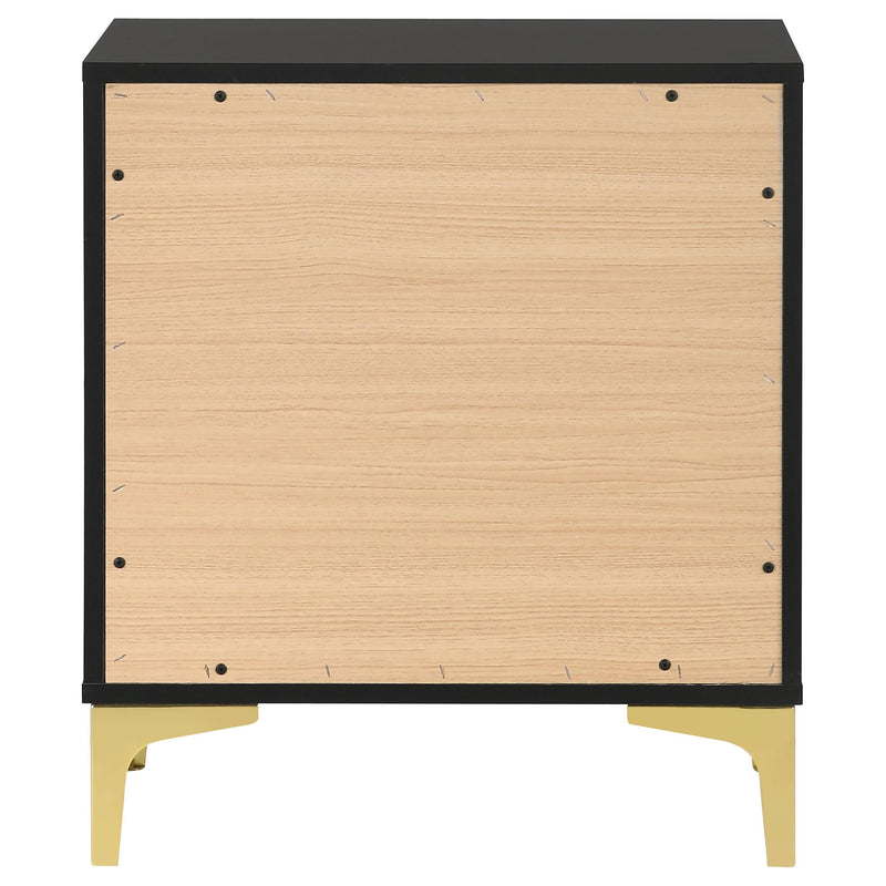 Coaster Furniture Kendall 224452 2-Drawer Nightstand - Black/Gold IMAGE 6