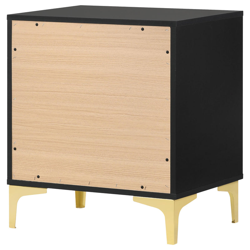 Coaster Furniture Kendall 224452 2-Drawer Nightstand - Black/Gold IMAGE 7