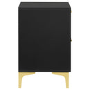 Coaster Furniture Kendall 224452 2-Drawer Nightstand - Black/Gold IMAGE 8