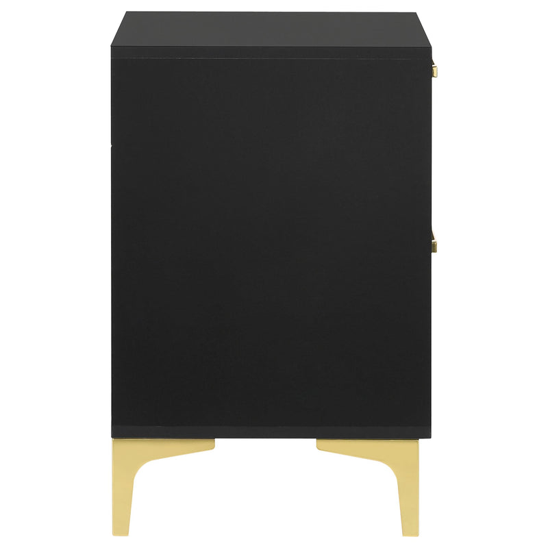 Coaster Furniture Kendall 224452 2-Drawer Nightstand - Black/Gold IMAGE 8