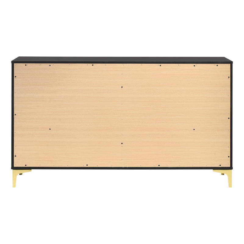 Coaster Furniture Kendall 224453 6-Drawer Dresser - Black/Gold IMAGE 4