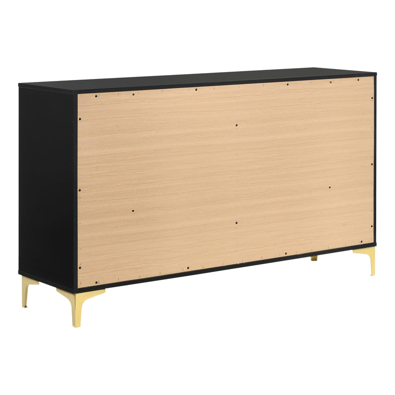 Coaster Furniture Kendall 224453 6-Drawer Dresser - Black/Gold IMAGE 6