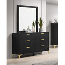 Coaster Furniture Kendall 224454 Square Dresser Mirror - Black IMAGE 5