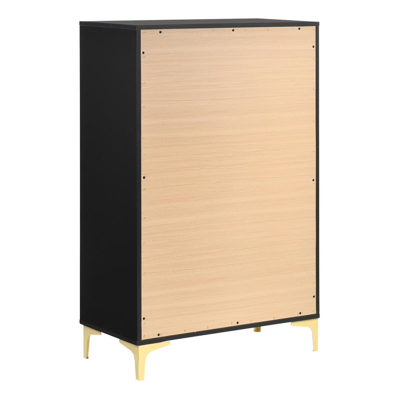 Coaster Furniture Kendall 224455 5-Drawer Chest - Black/Gold IMAGE 6