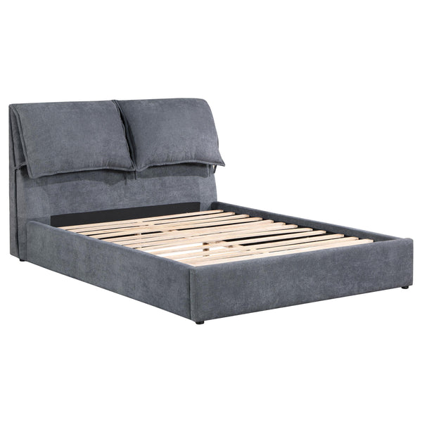 Coaster Furniture 306041KE Upholstered Eastern King Bed - Dark Grey IMAGE 1