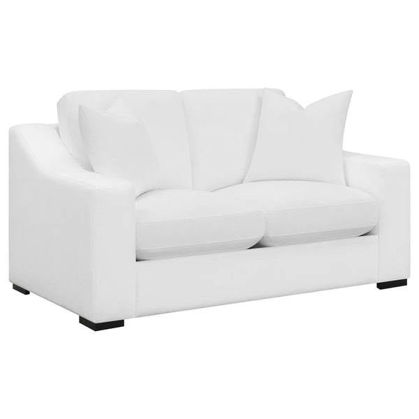 Coaster Furniture Ashlyn 509892 Upholstered Sloped Arms Loveseat - White IMAGE 1