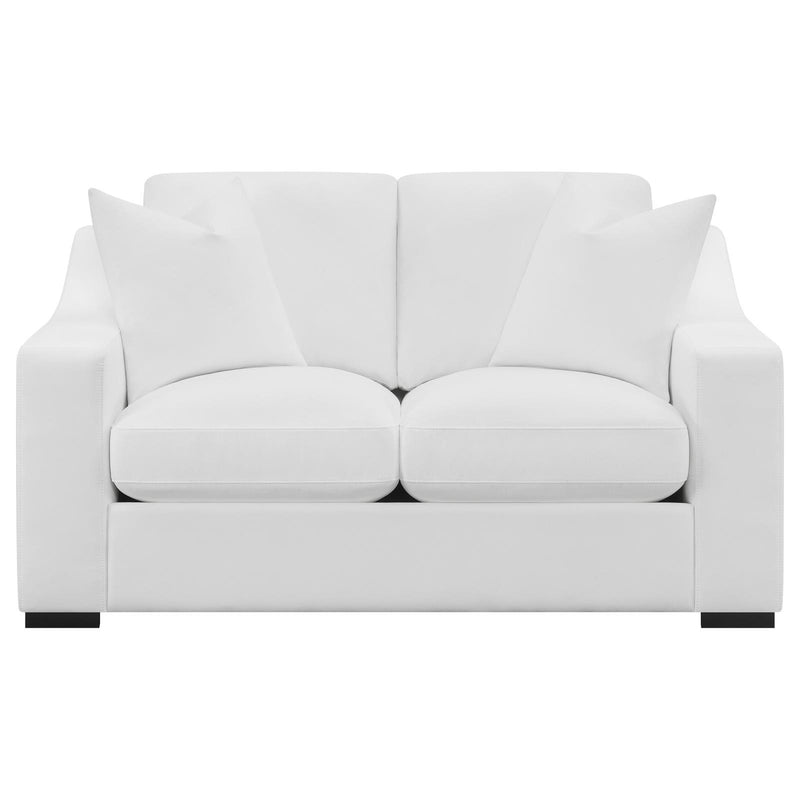 Coaster Furniture Ashlyn 509892 Upholstered Sloped Arms Loveseat - White IMAGE 3