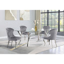 Coaster Furniture Cheyanne 190743 Upholstered Wingback Side Chair with Nailhead Trim - Chrome/Grey IMAGE 2
