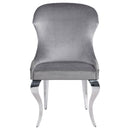 Coaster Furniture Cheyanne 190743 Upholstered Wingback Side Chair with Nailhead Trim - Chrome/Grey IMAGE 3
