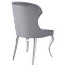 Coaster Furniture Cheyanne 190743 Upholstered Wingback Side Chair with Nailhead Trim - Chrome/Grey IMAGE 7