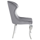Coaster Furniture Cheyanne 190743 Upholstered Wingback Side Chair with Nailhead Trim - Chrome/Grey IMAGE 8