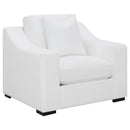 Coaster Furniture Ashlyn 509893 Upholstered Sloped Arms Chair - White IMAGE 1