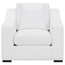 Coaster Furniture Ashlyn 509893 Upholstered Sloped Arms Chair - White IMAGE 3