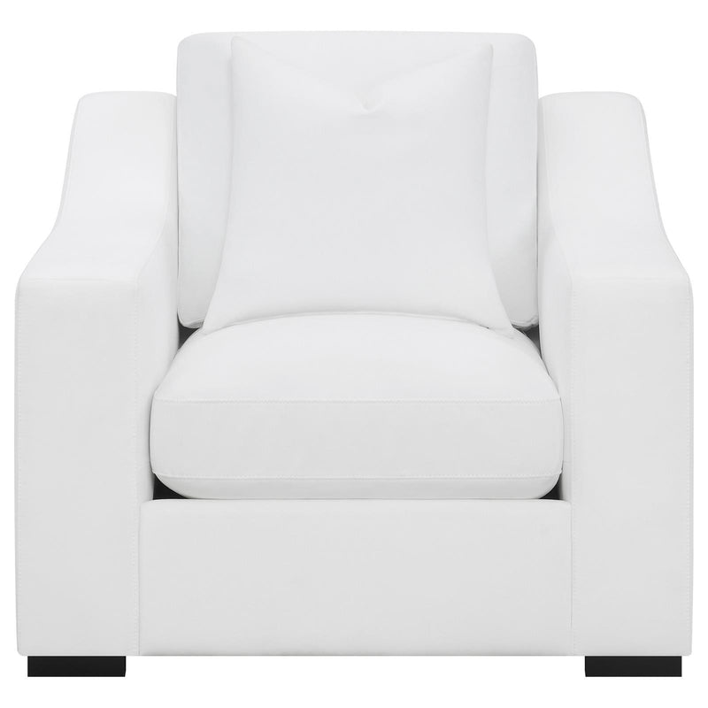Coaster Furniture Ashlyn 509893 Upholstered Sloped Arms Chair - White IMAGE 3
