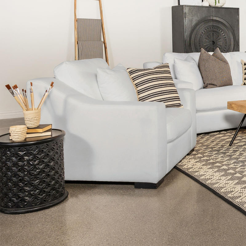 Coaster Furniture Ashlyn 509893 Upholstered Sloped Arms Chair - White IMAGE 9