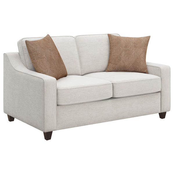 Coaster Furniture Christine 552062 Upholstered Cushion Back Loveseat - Beige IMAGE 1