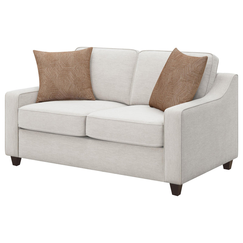 Coaster Furniture Christine 552062 Upholstered Cushion Back Loveseat - Beige IMAGE 3