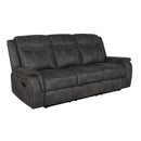 Coaster Furniture Lawrence 603504 Upholstered Tufted Back Motion Sofa - Charcoal IMAGE 1