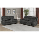 Coaster Furniture Lawrence 603504 Upholstered Tufted Back Motion Sofa - Charcoal IMAGE 3