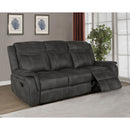 Coaster Furniture Lawrence 603504 Upholstered Tufted Back Motion Sofa - Charcoal IMAGE 5