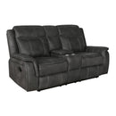 Coaster Furniture Lawrence 603505 Upholstered Tufted Back Motion Loveseat - Charcoal IMAGE 1