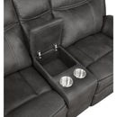 Coaster Furniture Lawrence 603505 Upholstered Tufted Back Motion Loveseat - Charcoal IMAGE 6