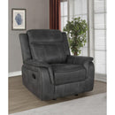 Coaster Furniture Lawrence 603506 Upholstered Tufted Back Glider Recliner - Charcoal IMAGE 4