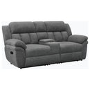 Coaster Furniture Bahrain 609542 Upholstered Motion Loveseat with Console - Charcoal IMAGE 1