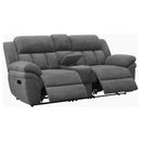 Coaster Furniture Bahrain 609542 Upholstered Motion Loveseat with Console - Charcoal IMAGE 2