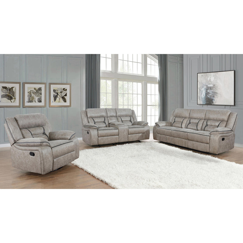 Coaster Furniture Greer 651351 Upholstered Tufted Back Motion Sofa - Taupe IMAGE 2