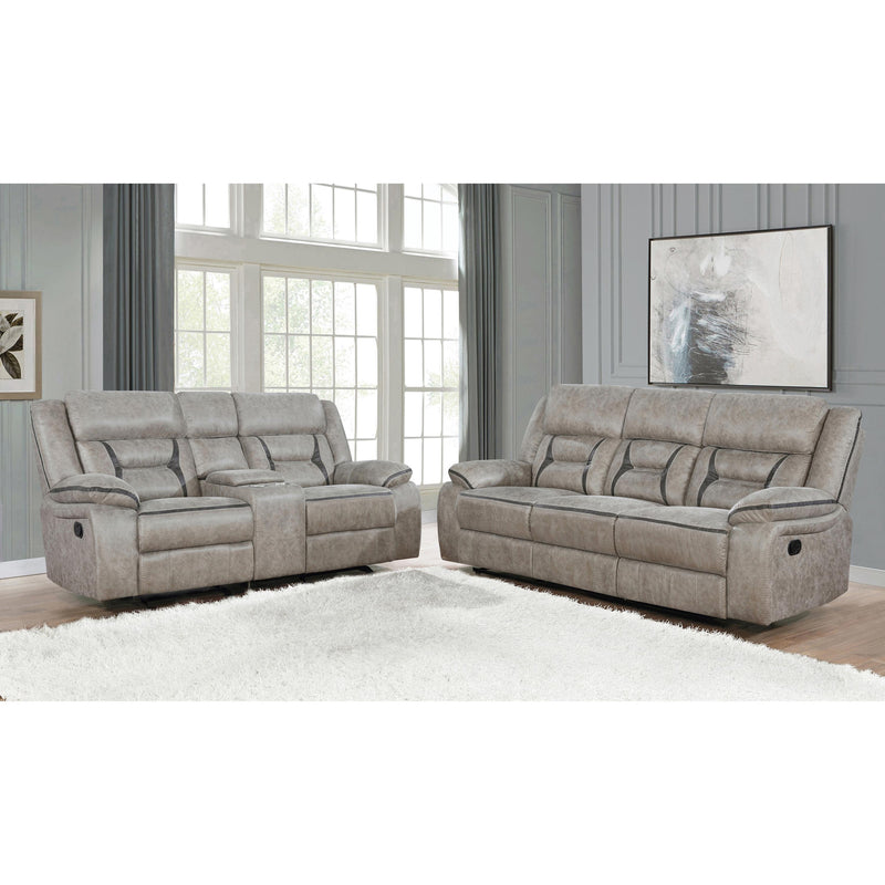 Coaster Furniture Greer 651351 Upholstered Tufted Back Motion Sofa - Taupe IMAGE 4