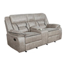 Coaster Furniture Greer 651352 Upholstered Tufted Back Glider Loveseat - Taupe IMAGE 1