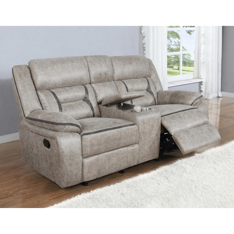 Coaster Furniture Greer 651352 Upholstered Tufted Back Glider Loveseat - Taupe IMAGE 6
