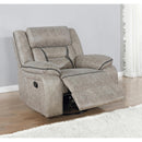 Coaster Furniture Greer 651353 Upholstered Tufted Back Glider Recliner - Taupe IMAGE 5