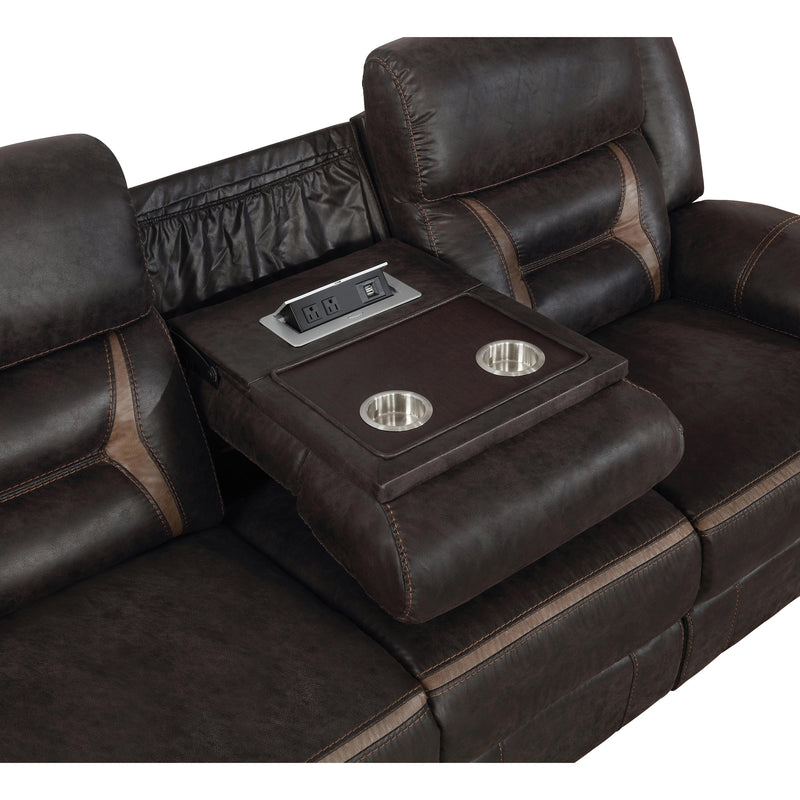 Coaster Furniture Greer 651354 Upholstered Tufted Back Motion Sofa - Dark Brown IMAGE 7