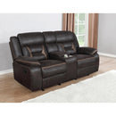Coaster Furniture Greer 651355 Upholstered Tufted Back Glider Loveseat - Dark Brown IMAGE 4