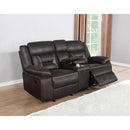 Coaster Furniture Greer 651355 Upholstered Tufted Back Glider Loveseat - Dark Brown IMAGE 5