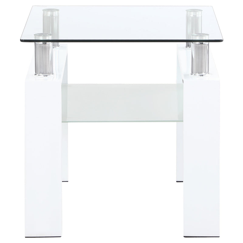 Coaster Furniture Dyer 703437 End Table - White IMAGE 2