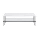 Coaster Furniture Airell 703798 Rectangular Coffee Table with Glass Shelf - White High Gloss IMAGE 3
