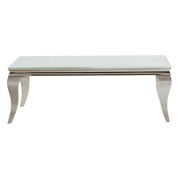 Coaster Furniture Luna 707768 Rectangle Coffee Table - White/Chrome IMAGE 1